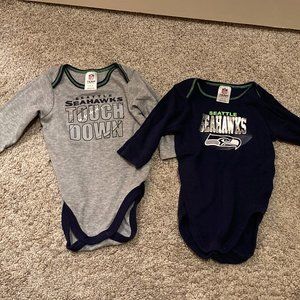 Seattle Seahawks Onesies - Long Sleeve (2) Bundle